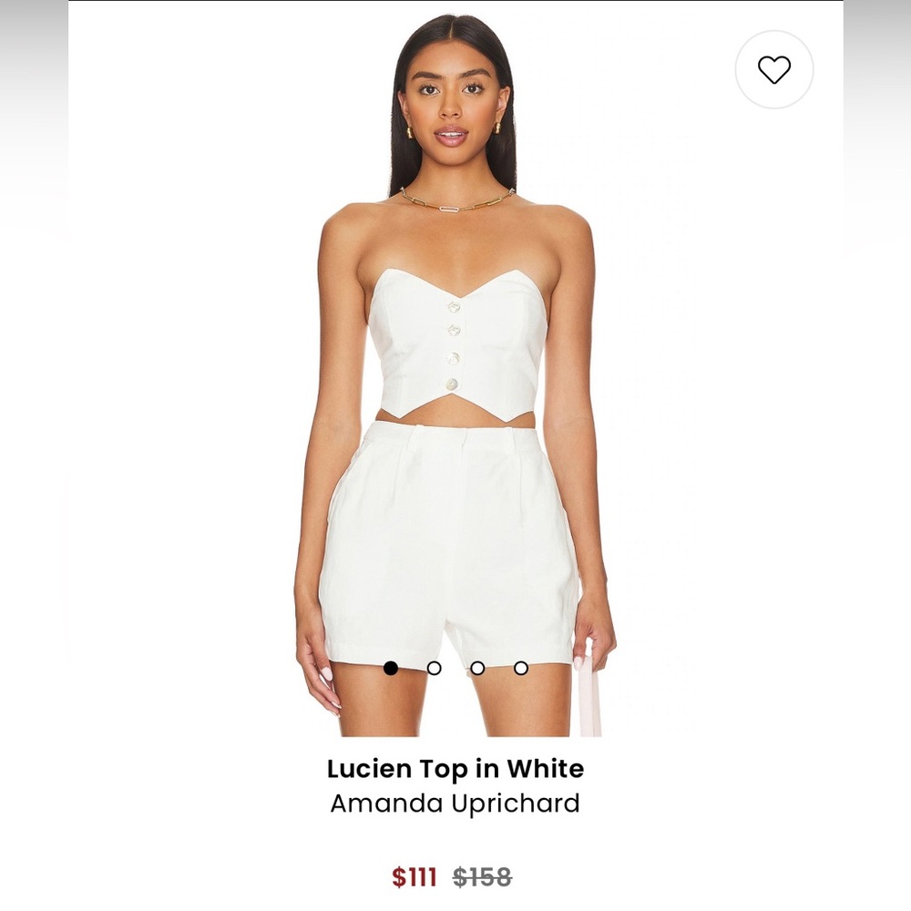 Amanda Uprichard White Sleeveless Bustier Crop Top